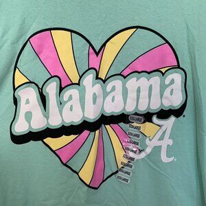 Alabama University Green Retro Women’s 3XL Long Sleeve T-shirt Hanes New